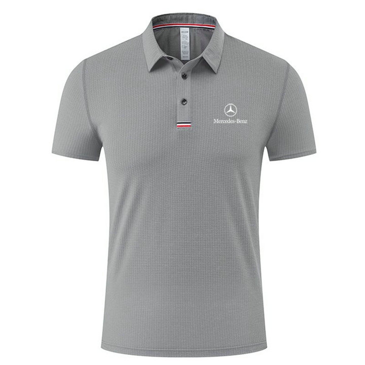 2023 Polo Mercedes Benz Séchage Rapide pour Hommes T-Shirt de Golf Décontracté Régulier avec Boutons